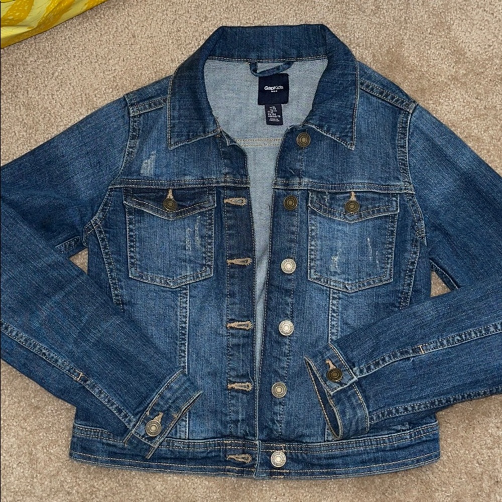GAP kids jean jacket- I think an XS/S woman can also wear.